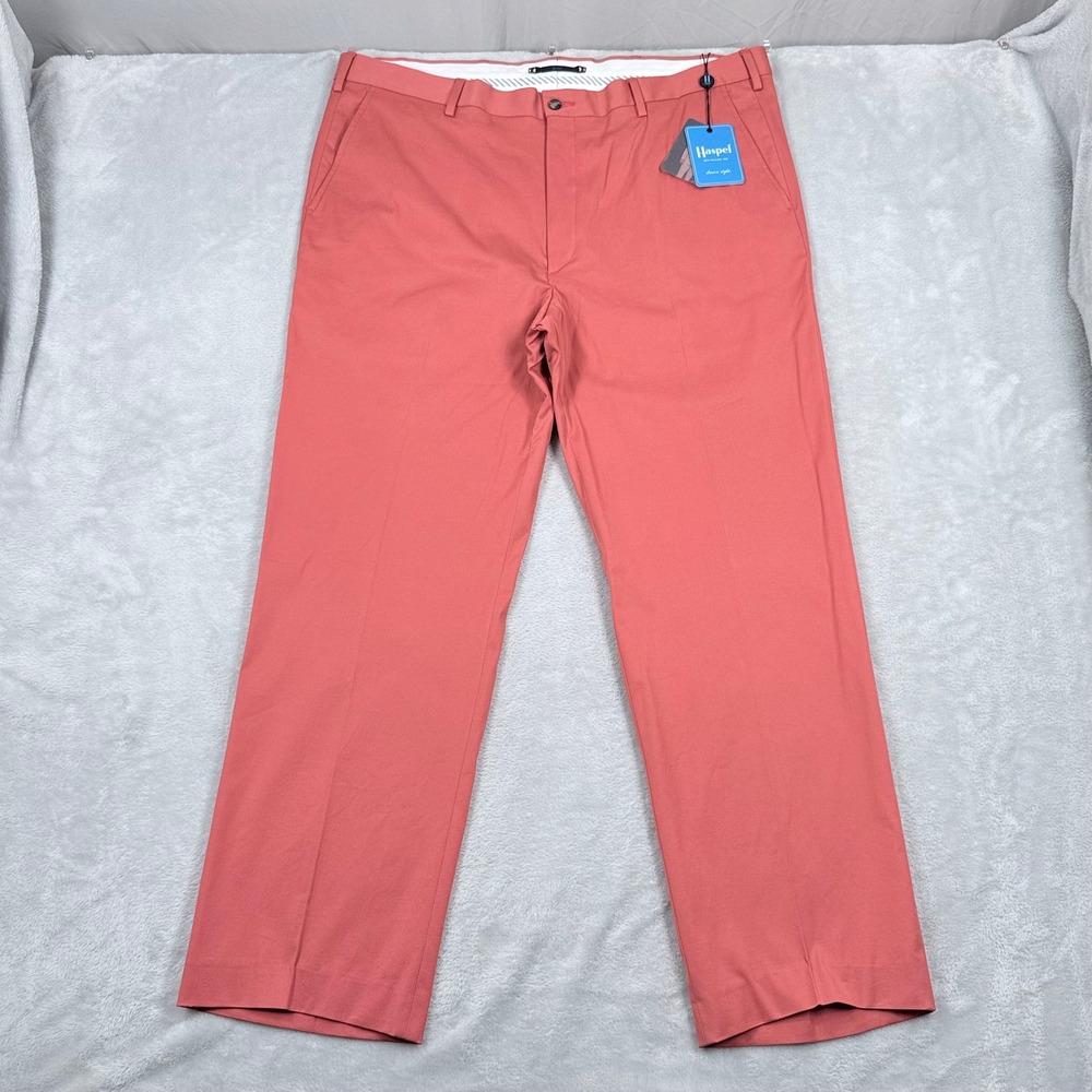 NWT Haspel Aubrey Chino Pants Mens 42 Brick Flat Front Cotton Stretch Trousers